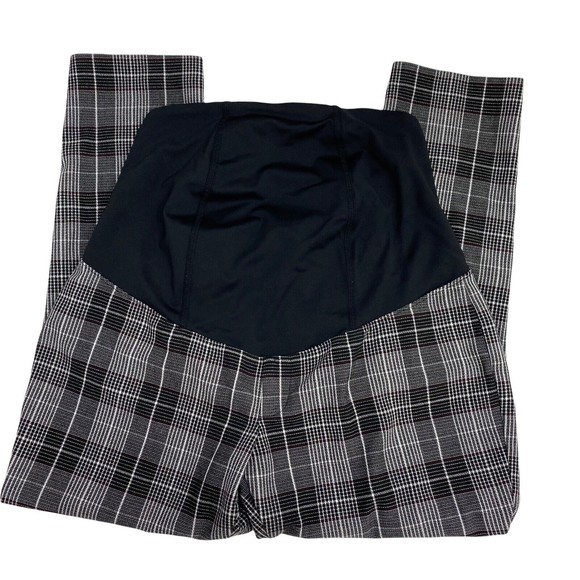 Isabel Maternity by Ingrid & Isabel Pants - Isabel Maternity Pants Size 8 Plaid Cropped Ankle Comfort Black Gray Burgundy
